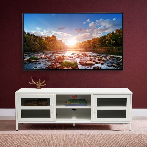 Bela jeklena TV omarica 150x50x45 cm Acier – Premier Housewares-image-4