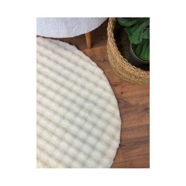 Kremno bela pralna okrogla preproga ø 120 cm Bubbly – Oyo Concept-image-4