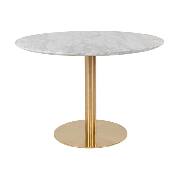 Okrogla jedilna miza z mizno ploščo v marmornem dekorju ø 110 cm Bolzano – House Nordic