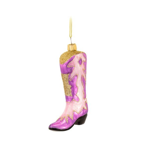 Steklen okrasek za jelko 7 cm Cowboy Boot – Sass & Belle
