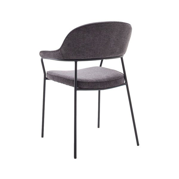 Temno siv jedilni stol z nasloni za roke Kindersley – Unique Furniture-image-3