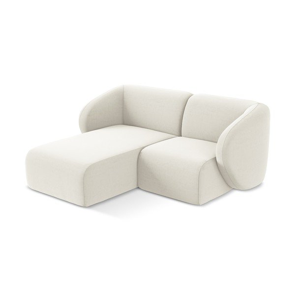 Bež žametna kotna sedežna garnitura (levi kot/z ležalnikom) Lani – Makamii-image-2