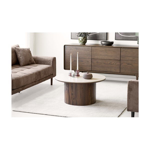 Temno rjava komoda v hrastovem dekorju 180x75x45 cm Darwin – House Nordic-image-4