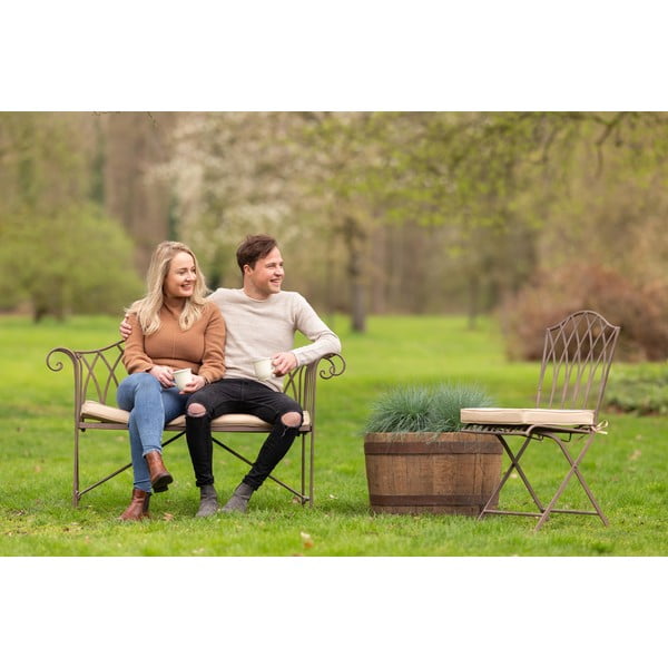 Rjava kovinska vrtna klop - Esschert Design-image-1