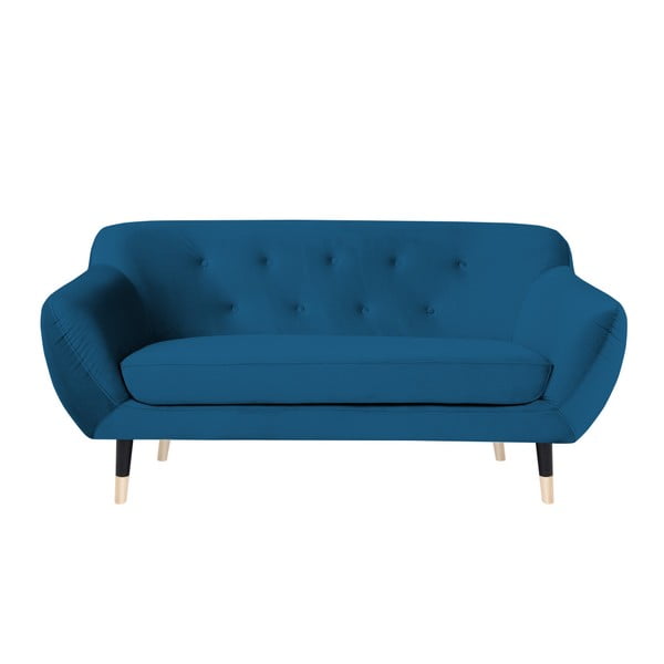 Modra zofa s črnimi nogami Mazzini Sofas Amelie, 158 cm