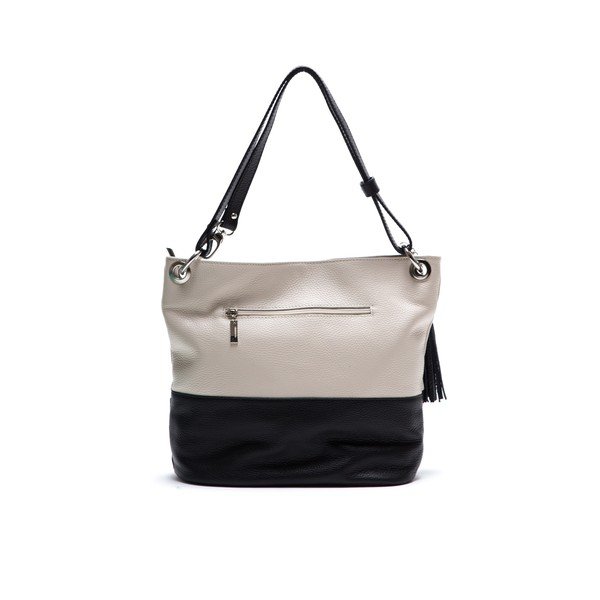Usnjena torbica Anna Luchini 1104 Beige Nero-image-1