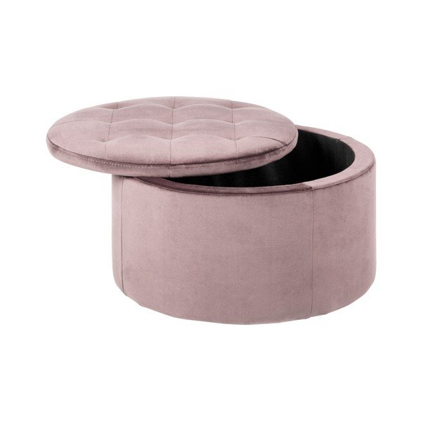 Roza žameten tabure Actona Retina, ⌀ 60 cm-image-1
