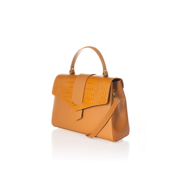 Oranžna usnjena torbica Federica Bassi Marta-image-3