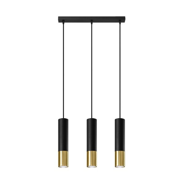 Viseča svetilka s kovinskim senčnikom v črno-zlati barvi 45x6 cm Longbot - Nice Lamps