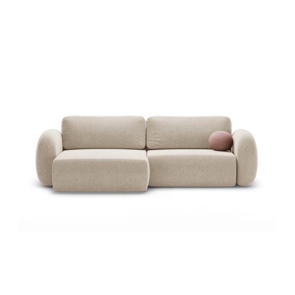 Bež raztegljiva/s prostorom za shranjevanje kotna sedežna garnitura iz šenilje Tonale – Cosmopolitan Design