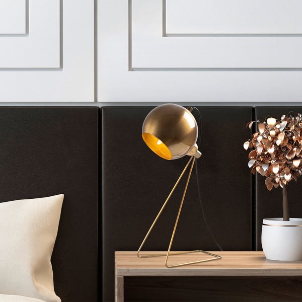 Bakrena namizna svetilka s kovinskim senčilom (višina 45 cm) Oala – Opviq lights-image-3