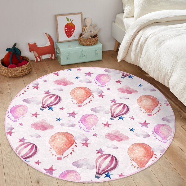 Rožnata otroška preproga ø 120 cm Comfort – Mila Home-image-2