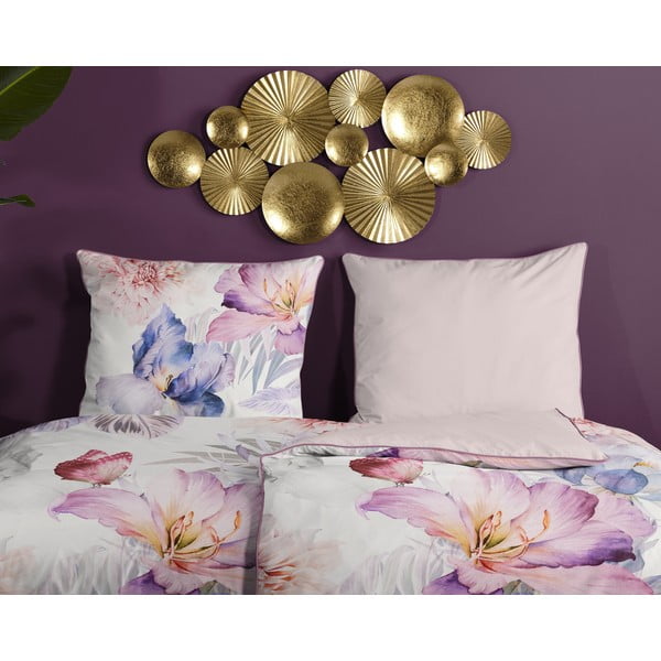 Kremno bela enojna posteljnina iz bombažnega satena 140x200 cm – Descanso-image-2