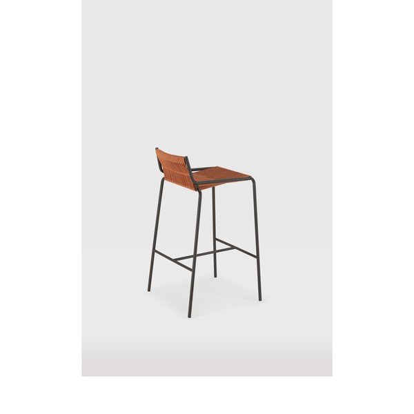 Kovinski barski stol v barvi terakote (višina sedeža 65 cm) Emily – Marckeric-image-1