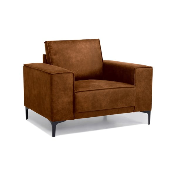 Rjav fotelj iz umetnega usnja Scandic Copenhagen Preston