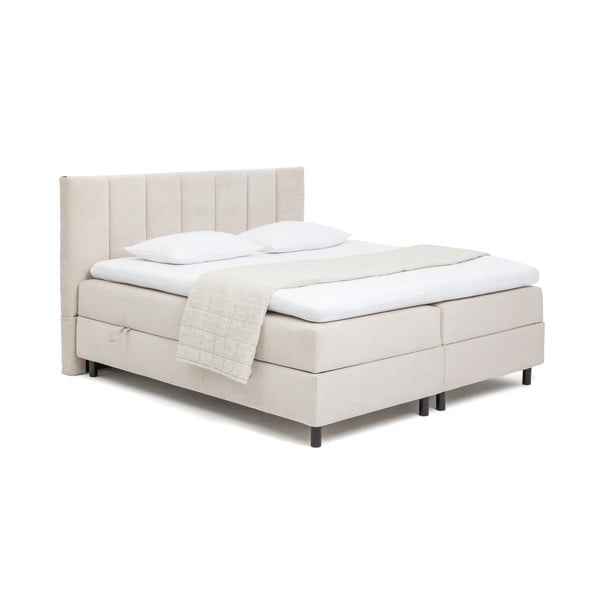 Bež boxspring postelja s prostorom za shranjevanje 180x200 cm Elva Bold Line – Bonami Selection