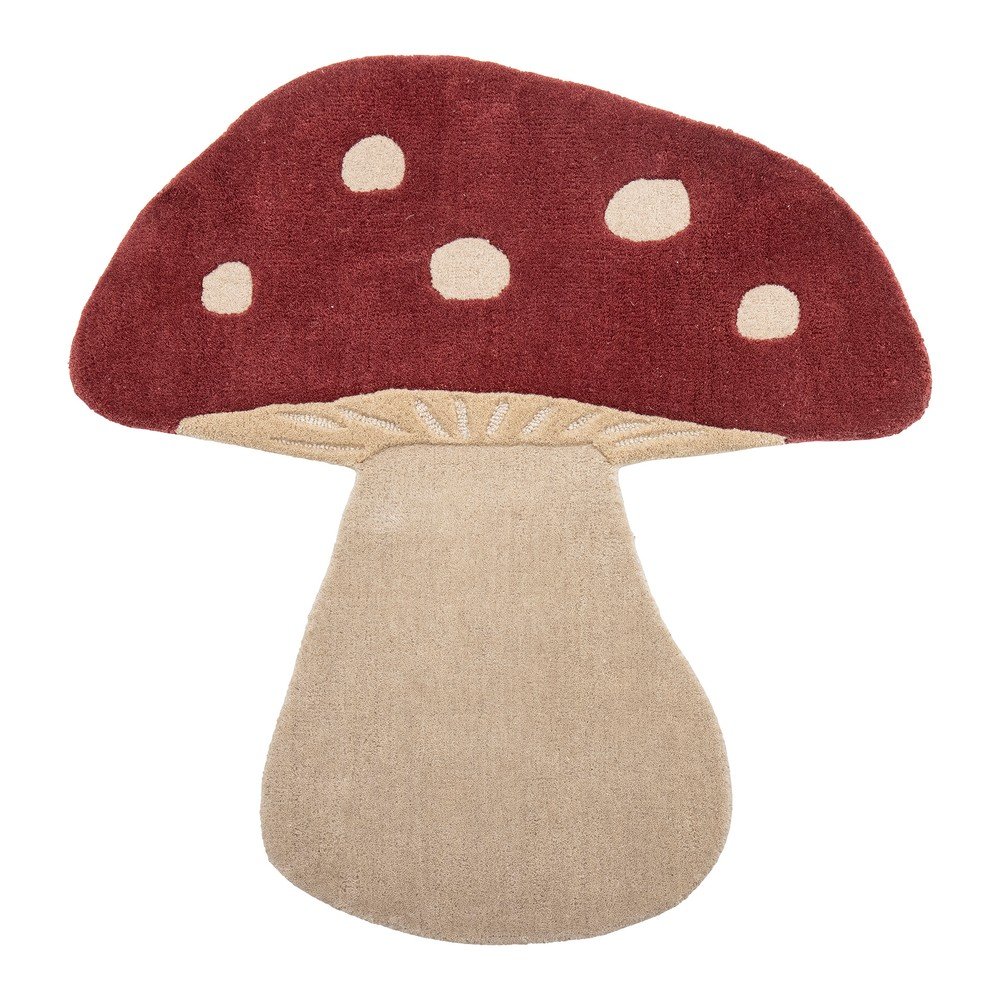 Rdeča volnena otroška preproga 85x90 cm Mushroom