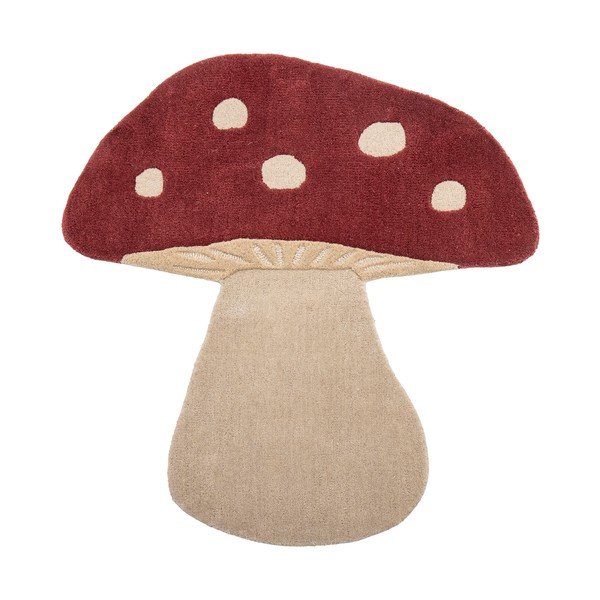Rdeča volnena otroška preproga 85x90 cm Mushroom – Bloomingville Mini