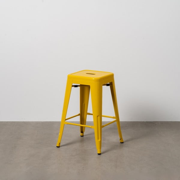 Rumeni kovinski barski stoli v kompletu 2 ks (višina sedeža 61 cm) – Ixia-image-1