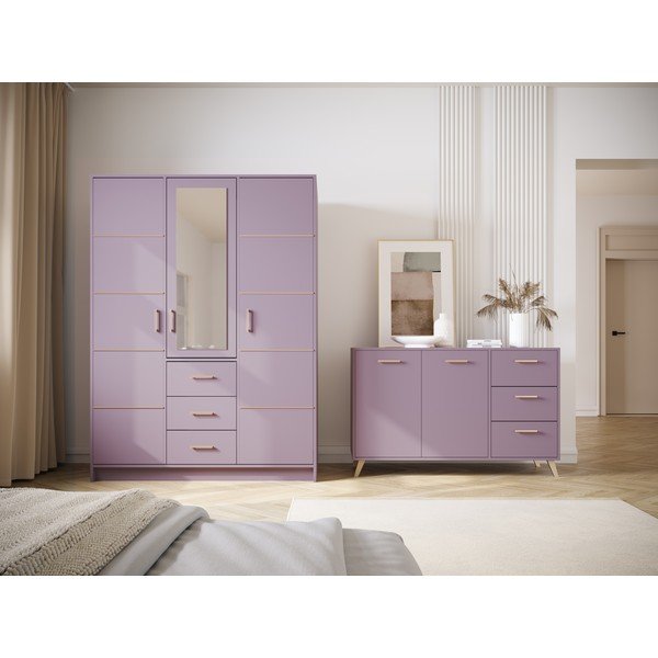 Roza nizka komoda 140x86 cm Burren - Cosmopolitan Design-image-1