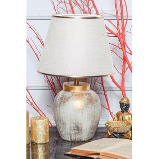 Kremno bela/zlata namizna svetilka (višina 47 cm) – Opviq lights