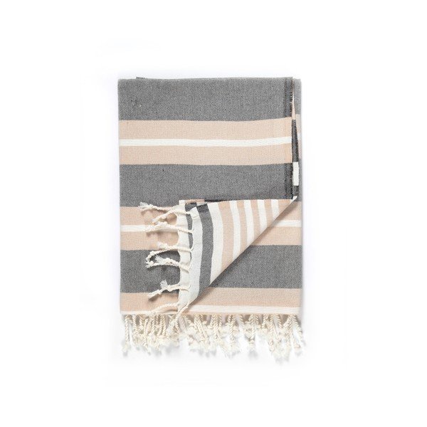 Kate Louise Cotton Collection Line Beige Grey brisača, 100 x 180 cm-image-2