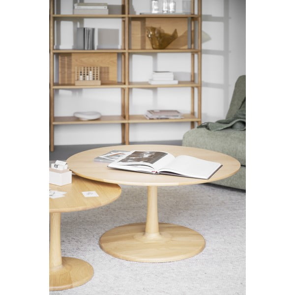 Okrogla mizica v hrastovem dekorju 90x90 cm Hobart – Rowico-image-1