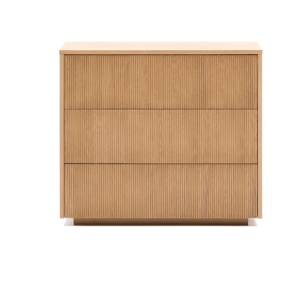 Komoda v hrastovem dekorju v naravni barvi 90x79x50 cm Helvine – Kave Home