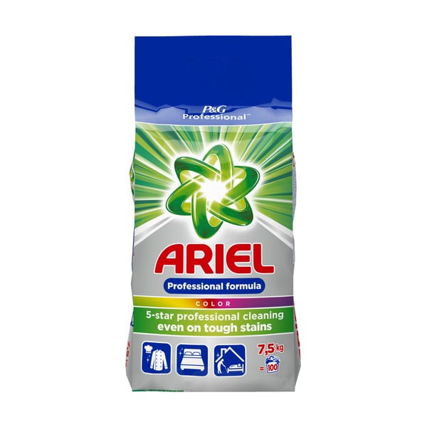 Družinsko pakiranje pralnega praška Ariel Professional Color, 7,5 kg (100 pralnih odmerkov)