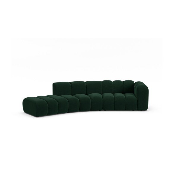 Temno zelena kotna sedežna garnitura (desni kot) Lupine – Micadoni Home