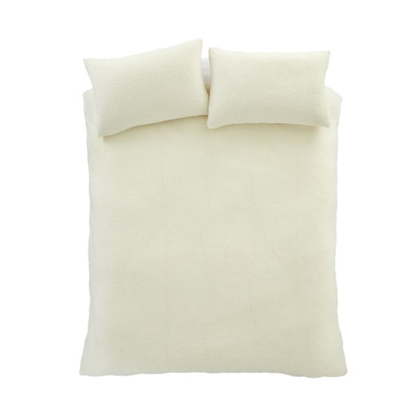 Kremno bela bouclé posteljnina za zakonsko posteljo 200x200 cm Cosy Boucle – Catherine Lansfield-image-2