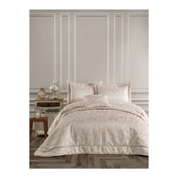 Komplet posteljnega pregrinjala in 2 vzglavnikov Bambina Cappuccino, 250 x 260 cm