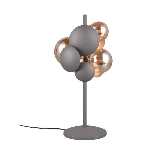 Siva/zlata namizna svetilka s steklenim senčnikom (višina 50 cm) Bubble – Trio Select