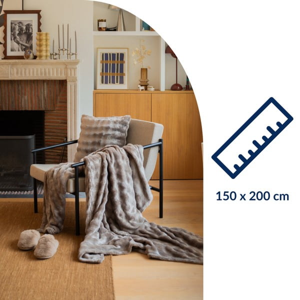 Sivorjava odeja iz mikropliša 150x200 cm Wave – Tiseco Home Studio-image-2