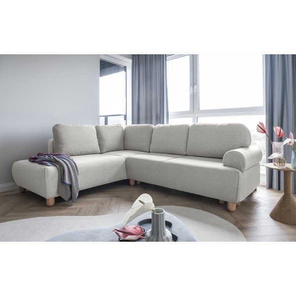 Kremno bel raztegljiv kotni kavč (levi kot) Bouncy Olli - Miuform-image-1