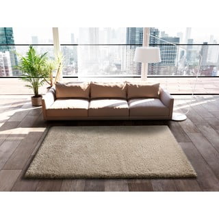 Bež preproga 150x80 cm Shaggy Reciclada - Universal