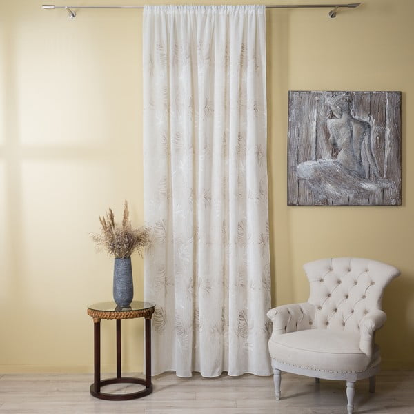 Bež prosojna zavesa 140x260 cm Cybele – Mendola Fabrics-image-3