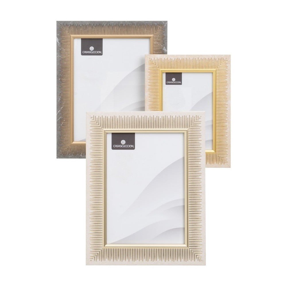 Plastični stoječistenski okvirji v kompletu 3 ks v bež barvi 19x24 cm