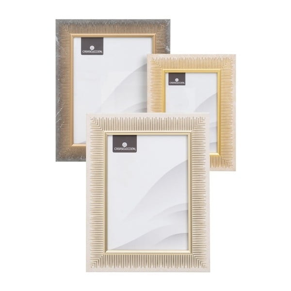 Plastični stoječistenski okvirji v kompletu 3 ks v bež barvi 19x24 cm – Casa Selección