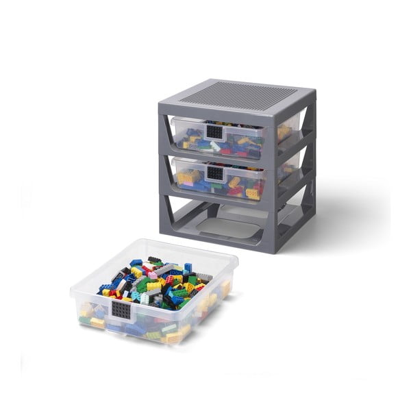Siv organizator s 3 predali za shranjevanje LEGO®-image-2