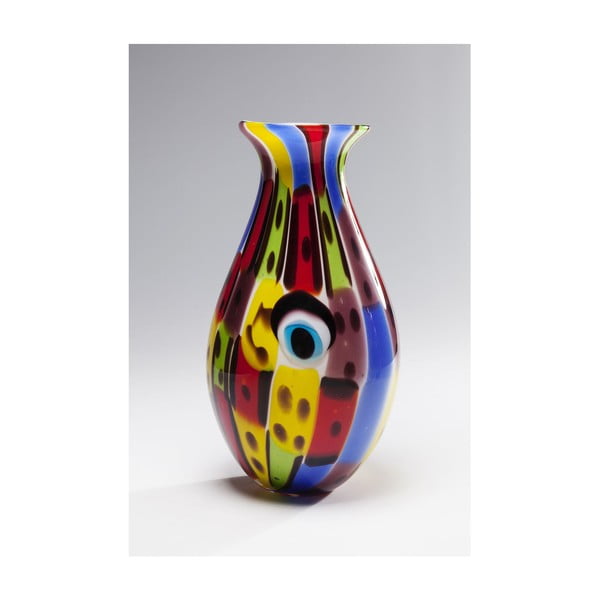 Steklena vaza Kare Design Face Colore, višina 36 cm