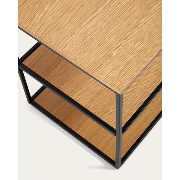 TV omarica iz hrastovega lesa v črni in naravni barvi 160x50 cm Yoana - Kave Home-image-2