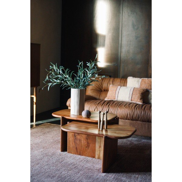 Klubska mizica iz masivne akacije v naravni barvi 50x75 cm Feller – Dutchbone-image-1