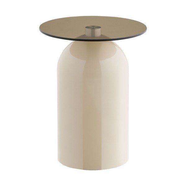 Okrogla stranska mizica s stekleno mizno ploščo ø 40 cm Ravello – House Nordic-image-2