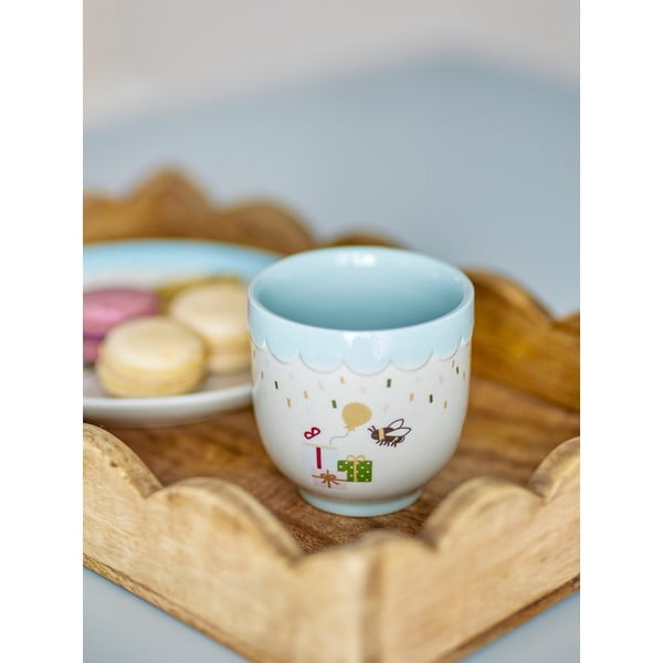 Modro-kremno bela otroška skodelica iz kamenine 150 ml Celebrate – Bloomingville Mini-image-4