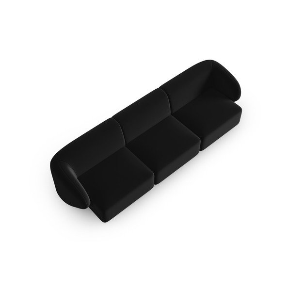 Črna žametna sedežna garnitura 266 cm Paolo – Milo Casa-image-1