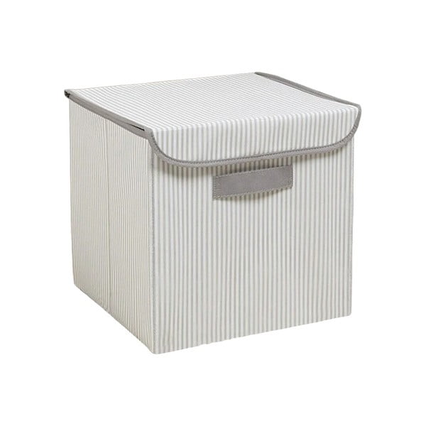Siva tekstilna škatla za shranjevanje s pokrovom 30x30x30 cm – Mioli Decor