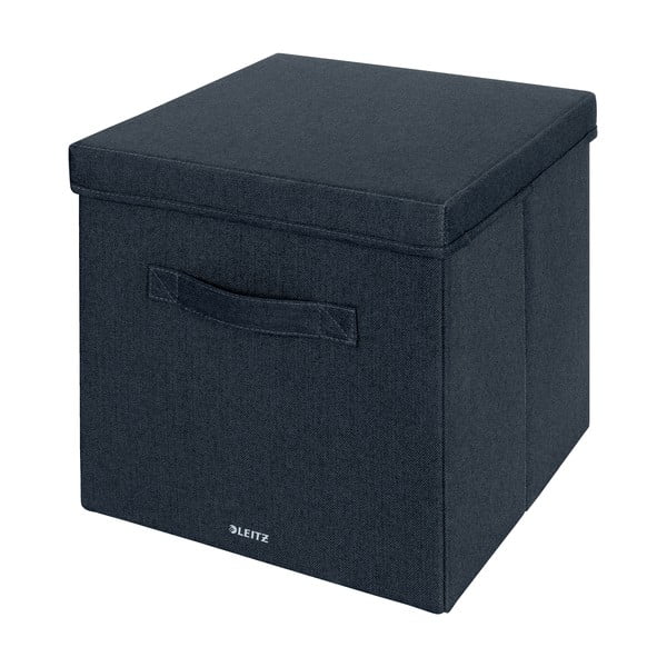 Temno sive tekstilne škatle za shranjevanje v kompletu 2 ks s pokrovom 33x38x32.5 cm – Leitz