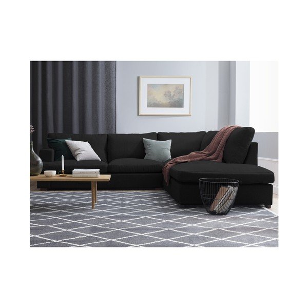 Črna kotna zofa Windsor & Co Sofas Daphne, desni kot-image-3