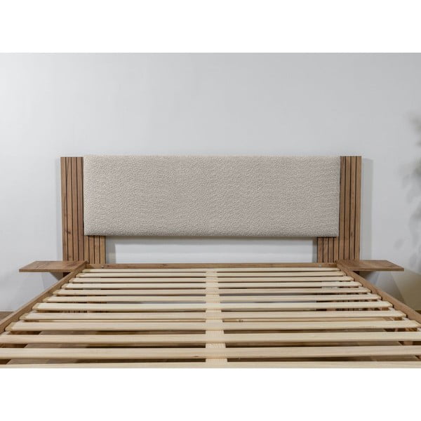 Svetlo siva zakonska postelja z letvenim dnom 160x200 cm Lior – Bobochic Paris-image-3